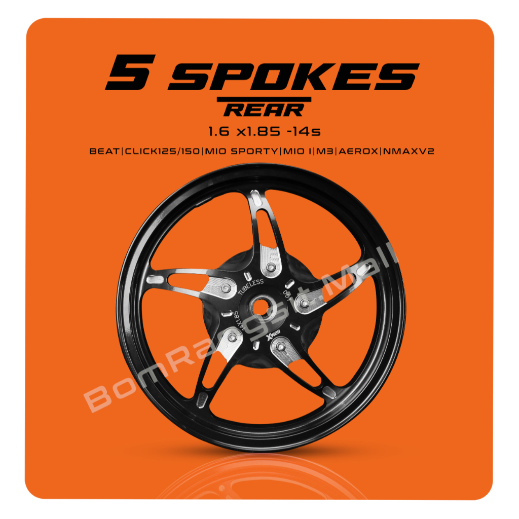 Bom Rangsit BomX Luna Mags CNC x14s 5 Spokes Motorcycle Accessories ...