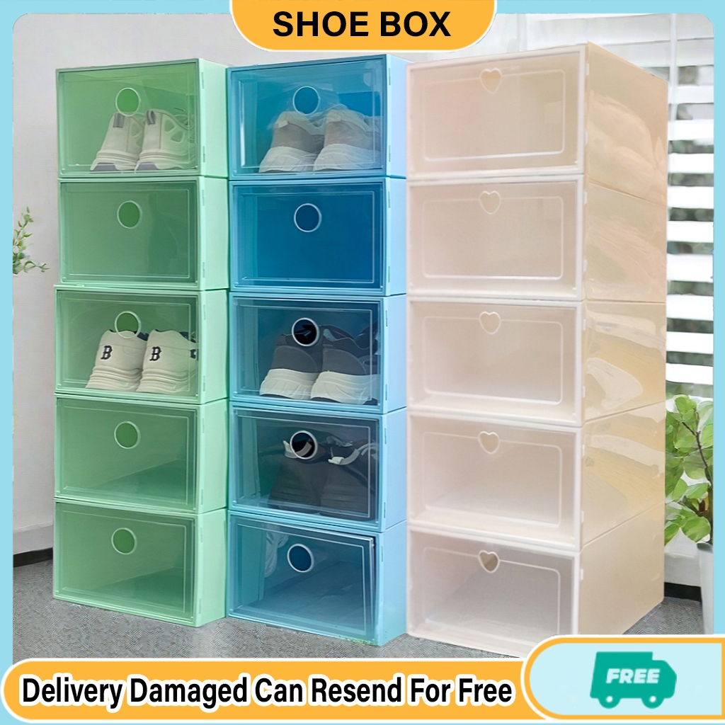 Big Size Candy Color Shoes Rack Storag Organizer Hard Plastic Shoe Box ...