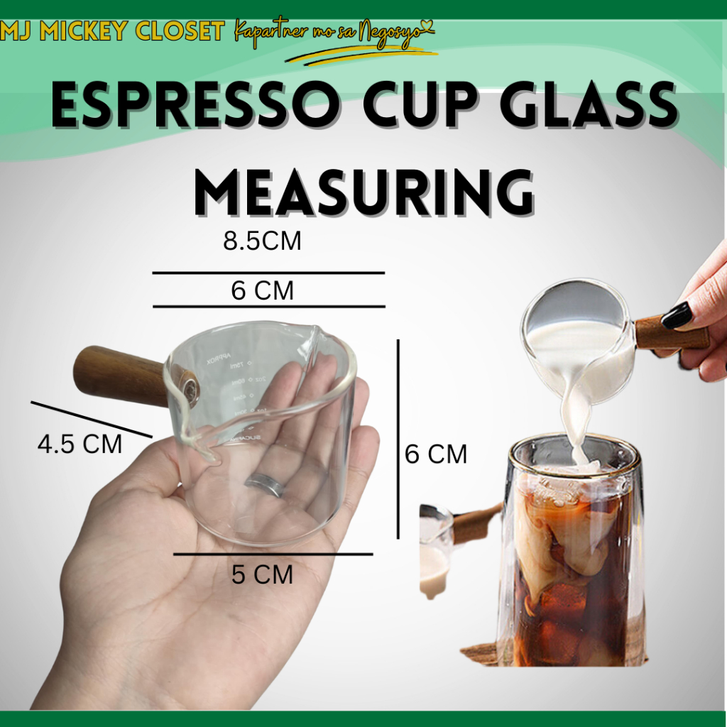 Espresso Shot Glass Measuring Cup with Handle 75ml | Shopee Philippines