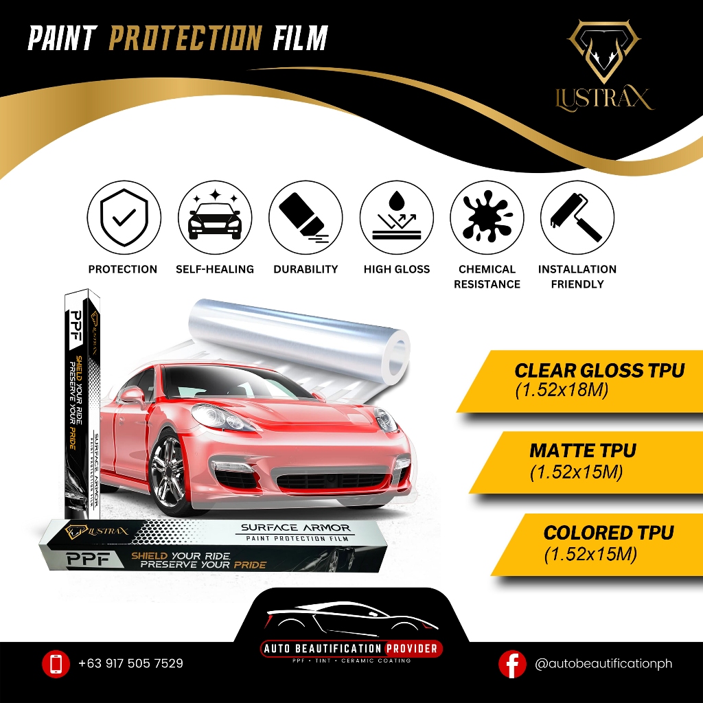 PPF PAINT PROTECTION FILM CLEAR GLOSS (8.5mil) Per Panel | Shopee ...