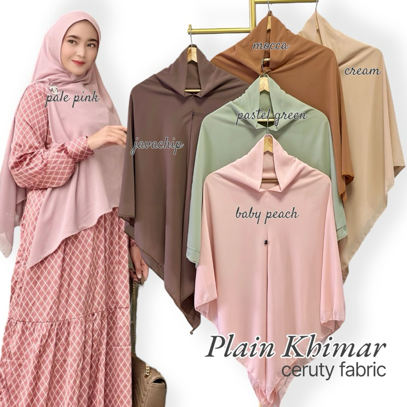 HS0454 3-layer chiffon hijab solid color khimar