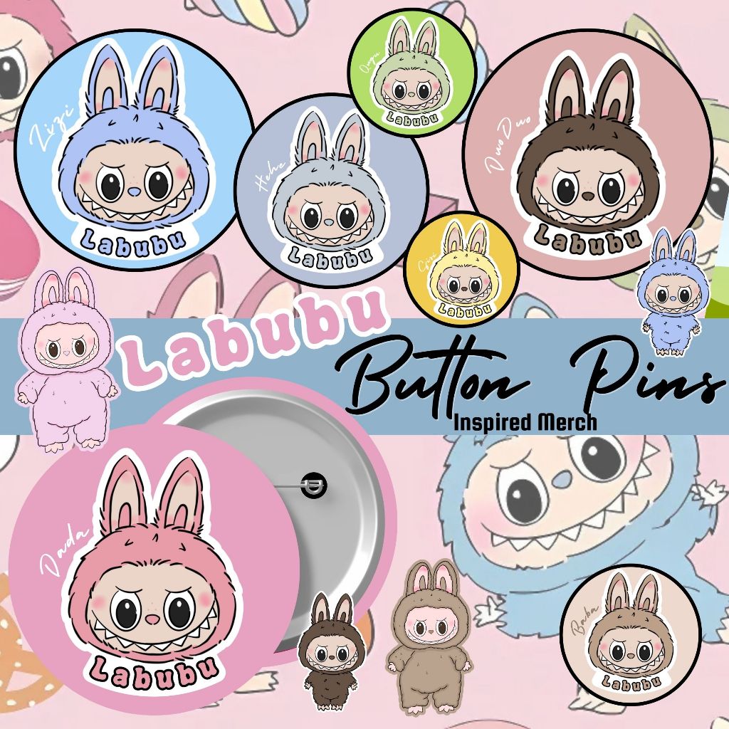 SALE!!! BUTTON PINS BADGE Labubu Inspired Merch | Shopee Philippines