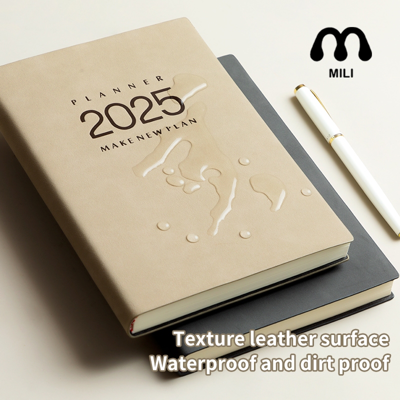 2025 A5 Daily Planners Schedule Book Leather Cover Calendar Journal ...