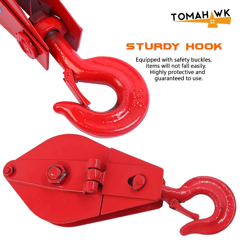 TOMAHAWK STEEL CONSTRUCTION PULLEY BLOCK SINGLE WHEEL 0.5T 1T 2T WIRE ...