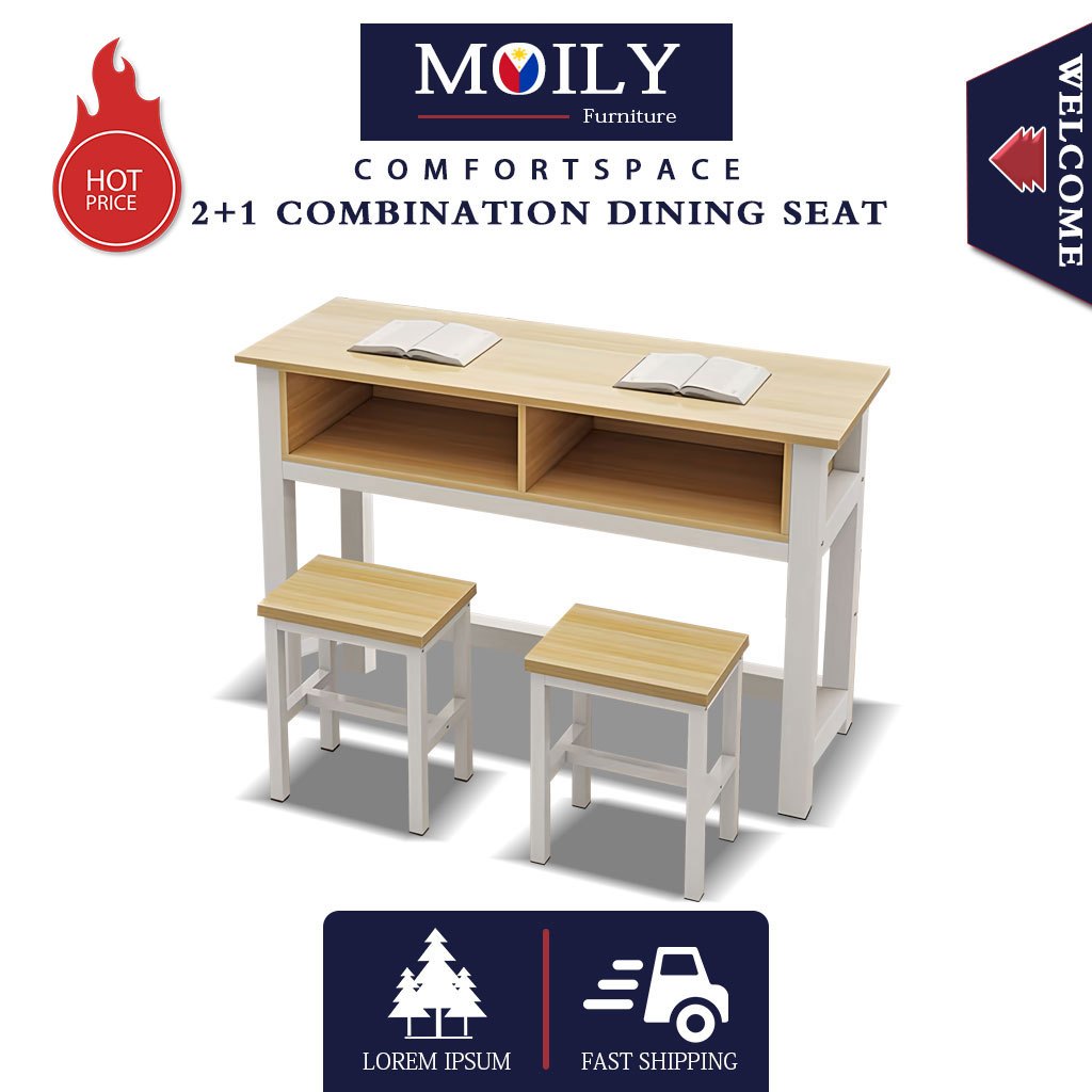 Double desks and chairs, 2 chairs+1 desk (desk 120 * 40 * 80CM/chair