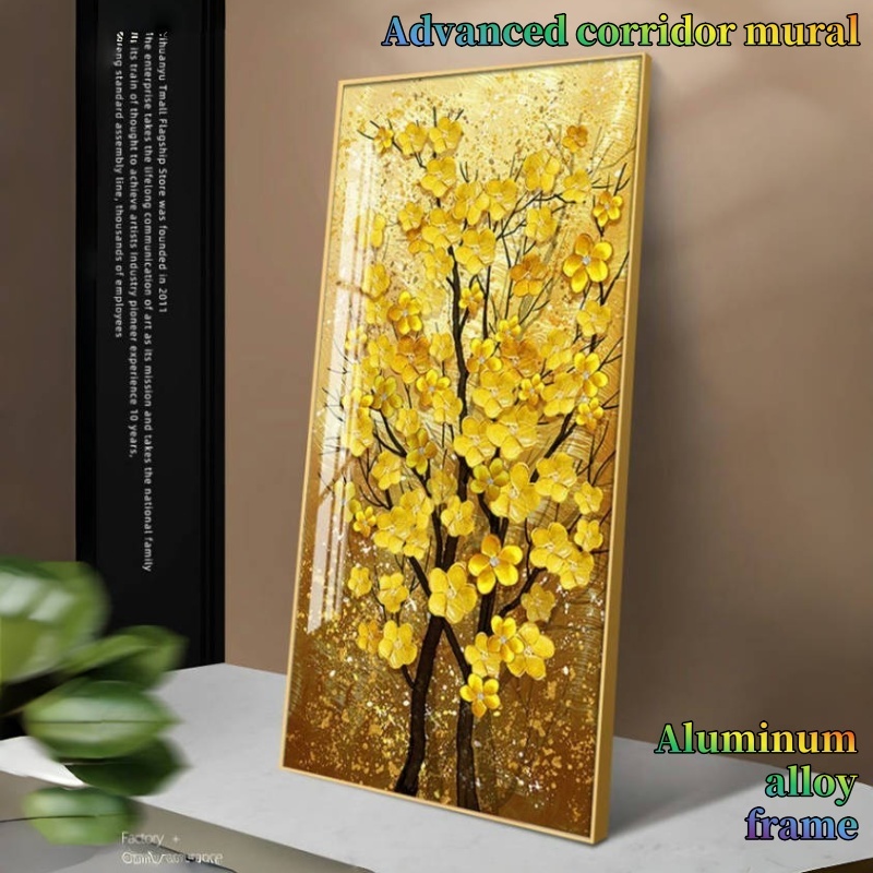 COD Aluminum alloy frame Luxury entrance mural living room Art hallway