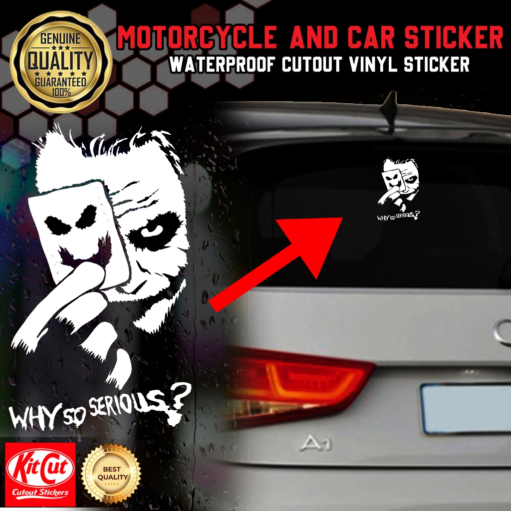 JOKER Why So Serious? High Quality White Cutout Sticker for Car 5x8 ...
