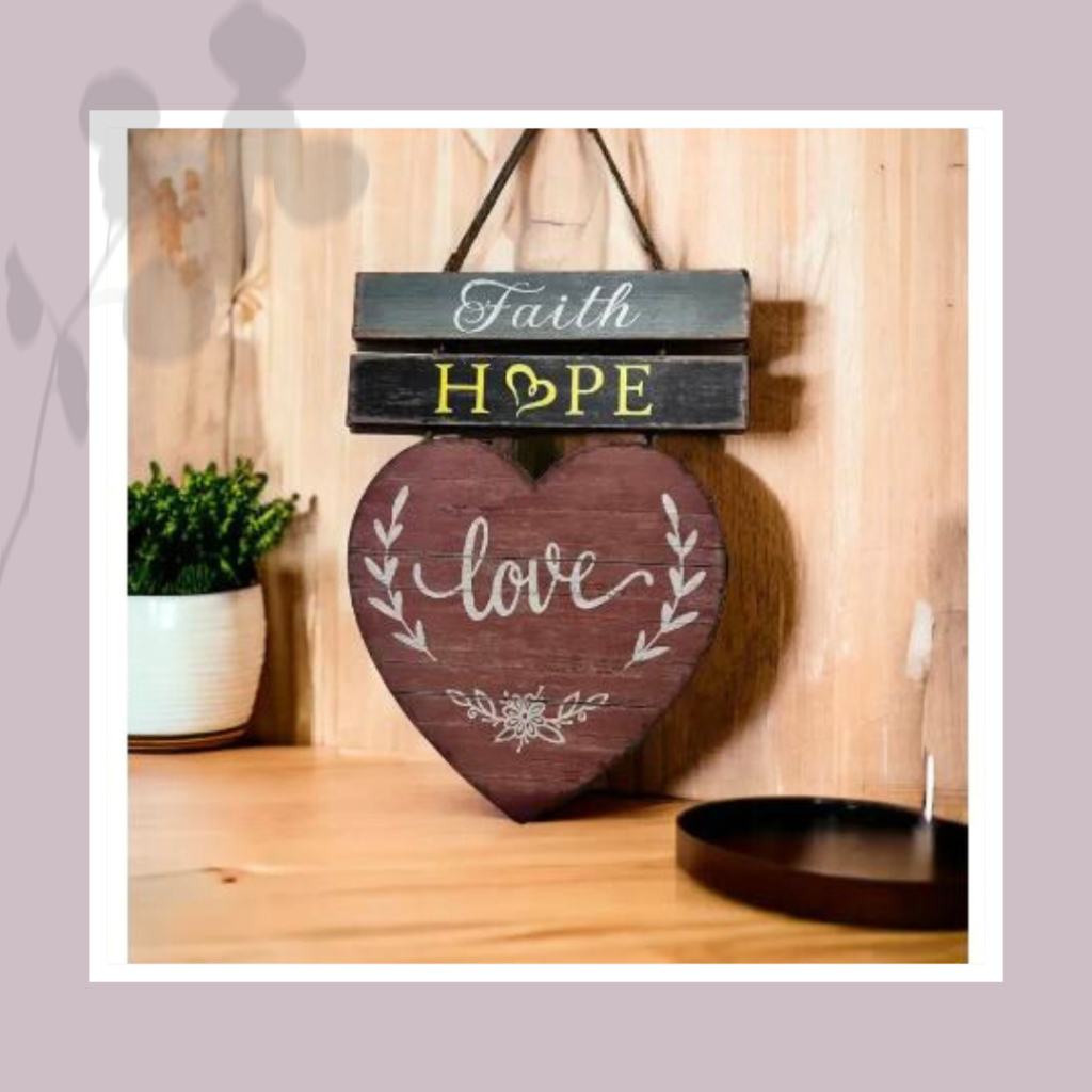 Wall Décor Faith Hope and Love Hanging Plank MDF Wood Shopee Philippines