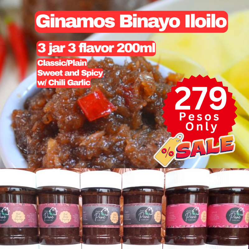 3 flavor 3 pcs (200ML) Iloilo ginamos binayo Bagoong Premium Alamang ...