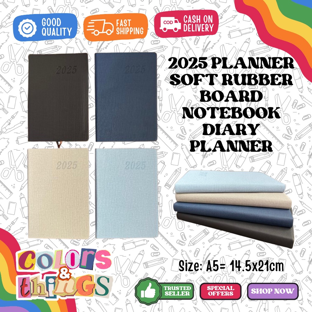 2025 Planner Soft Rubber Board Notebook Diary Planner | Shopee Philippines