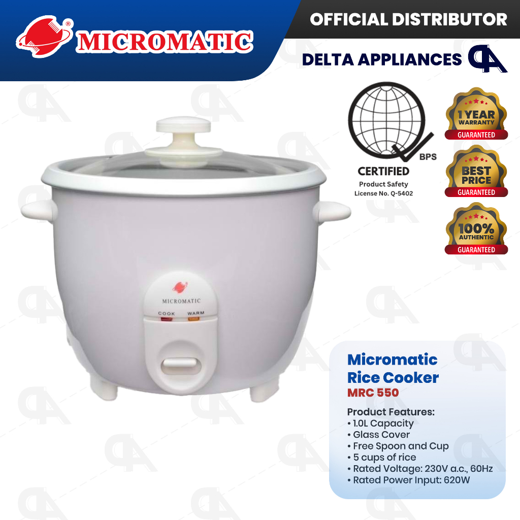 Micromatic Rice Cooker White Body 0.6L / 1.5L 3 / 8 Cups Original w/ 1 ...