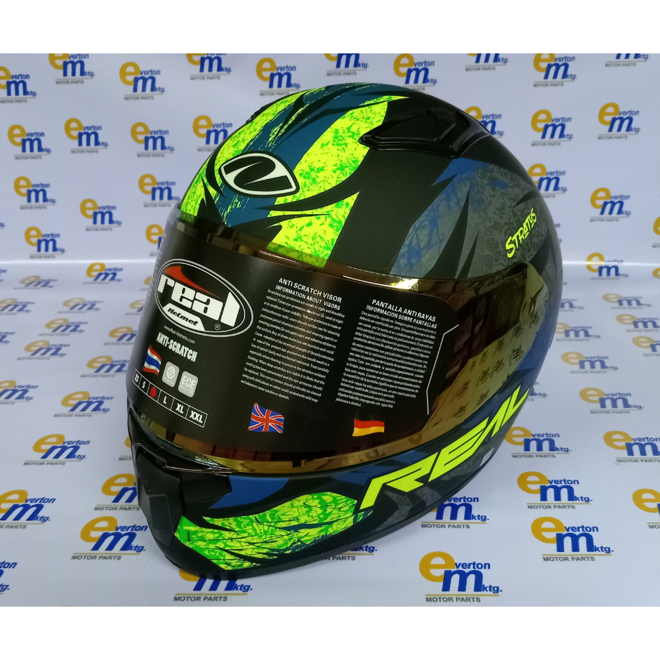 REAL HELMET RAPTOR STRATOS BLACK YELLOW FULL-FACE | Shopee Philippines