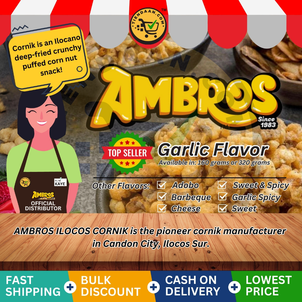 Ambros Ilocos Cornik, Garlic (3 packs x 160grams) | Shopee Philippines