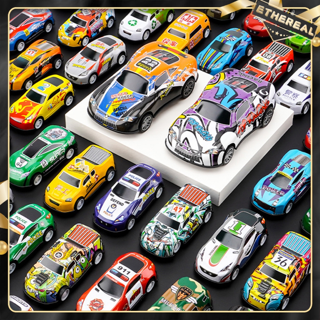 Mini Alloy Racing Cars Rebound Car Set Children Birthday Gifts | Shopee ...