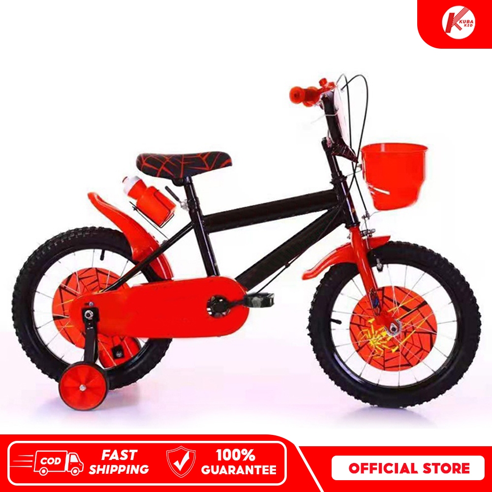 Kuba Kids Spiderman Bicycle Spot Kids Bike Kiddie Bike Baby Boy Red or Blue With Blancer