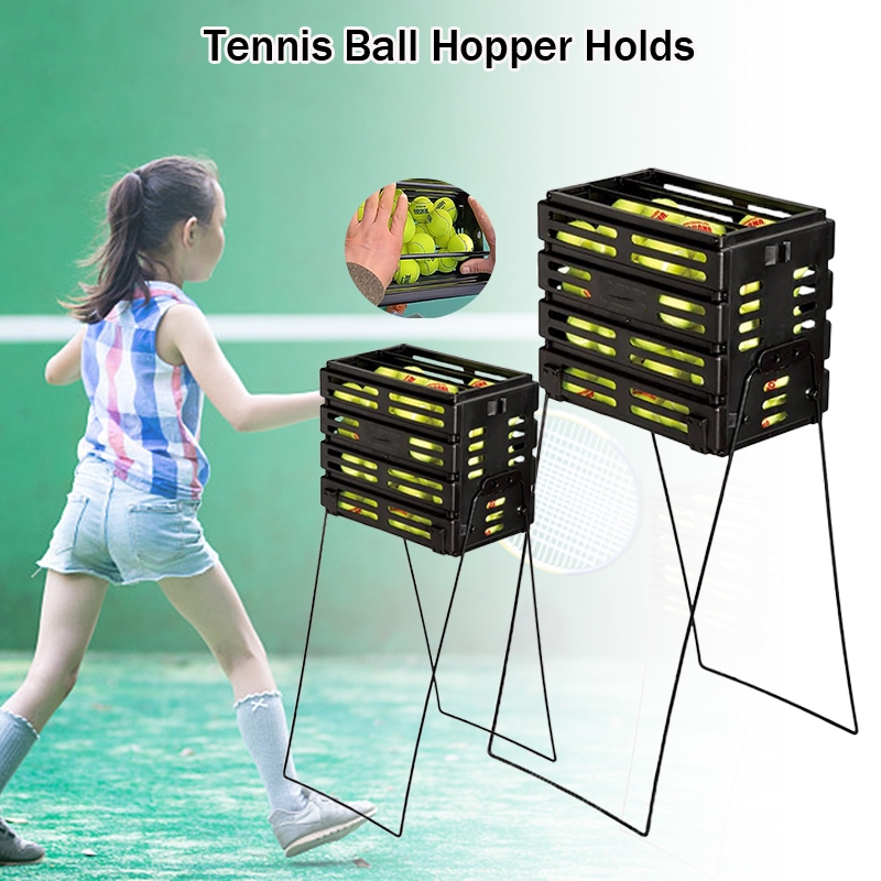 Tennis Ball Hopper Holds Tennis Ball Pick-Up Cart Portable Tennis ...
