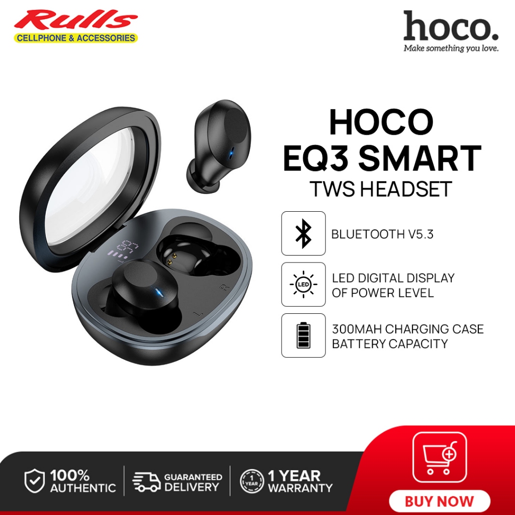 Hoco EQ3 Smart TWS Headset Bluetooth 300mAh Charging Case Battery