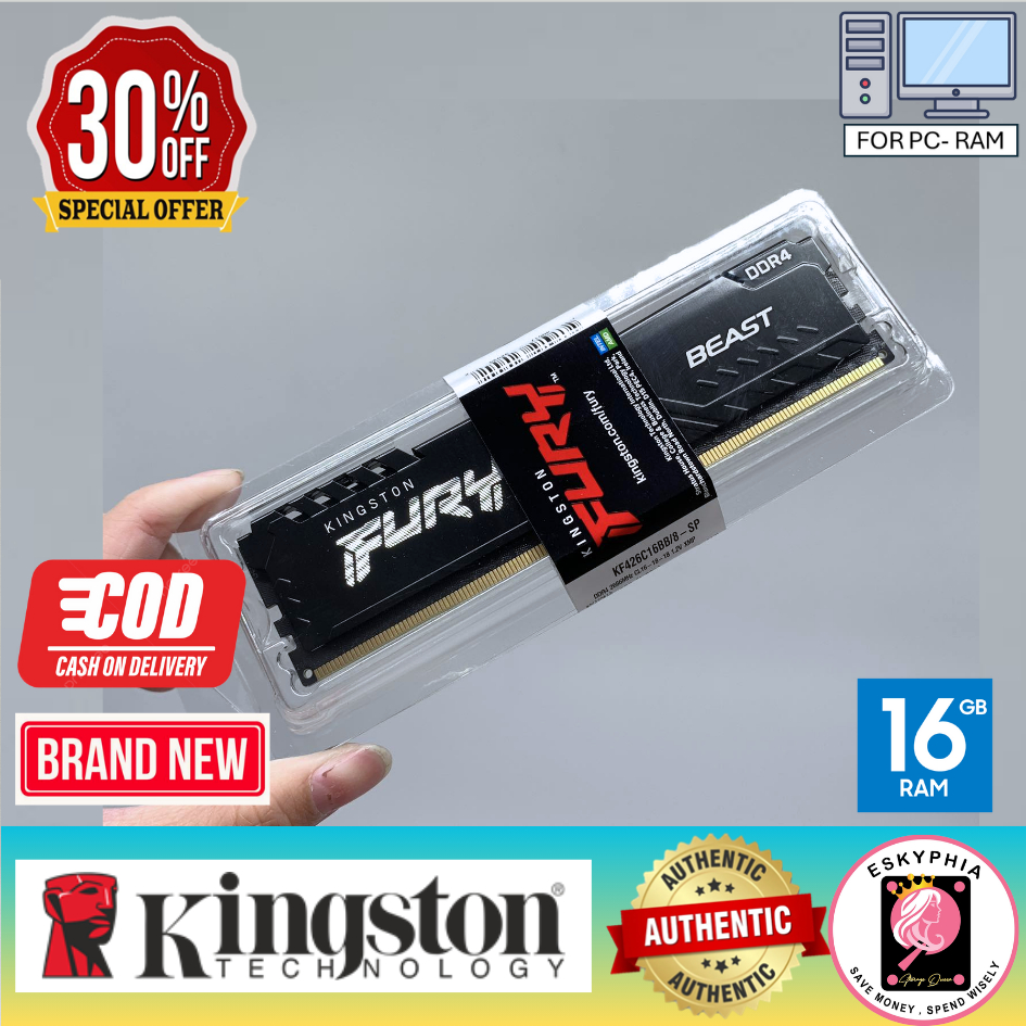 16gb Ddr4 Kingston FURY Beast RGB 16GB 3200MHz DDR4 CL16