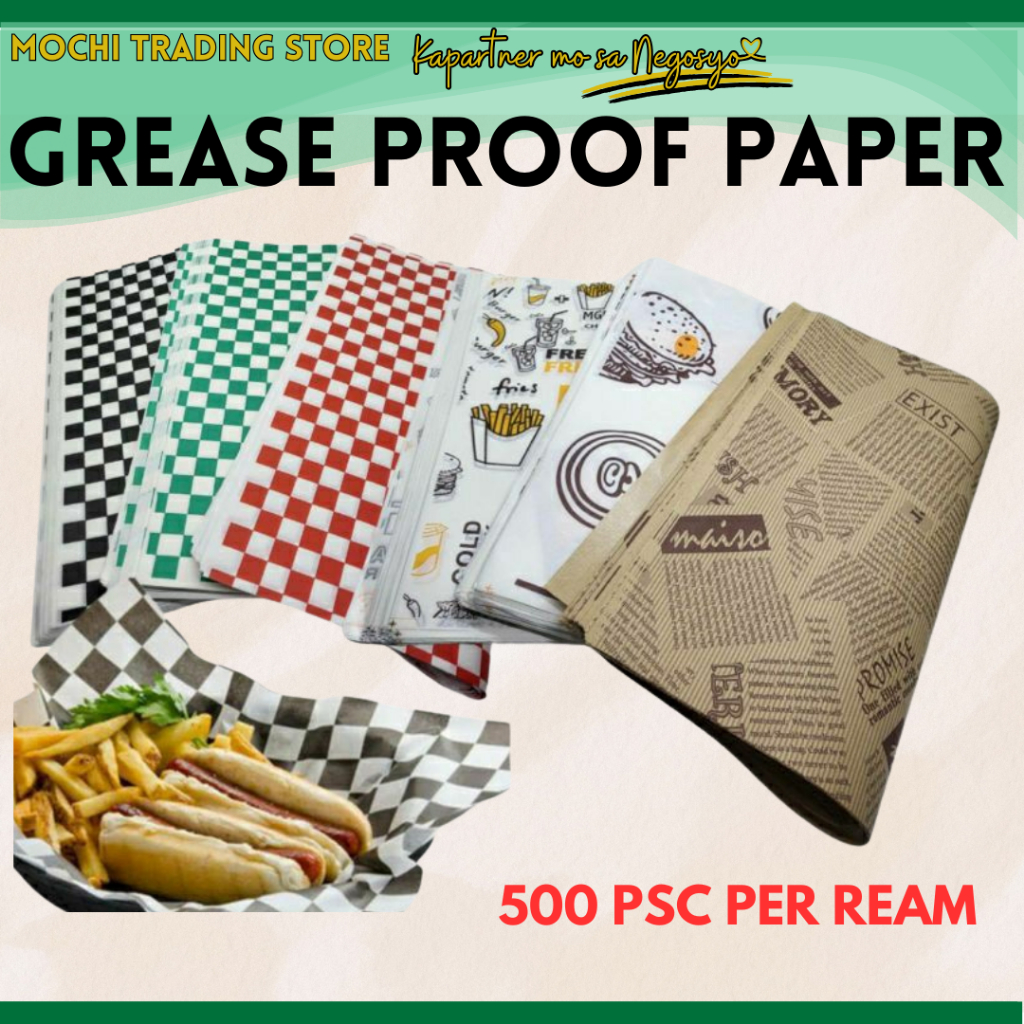 Grease Proof Paper Food Liner Wrapper 500pcs Per Ream | Shopee Philippines
