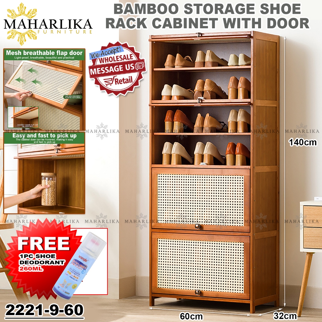 Maharlika 2221 4 9Layer Multi Layer Bamboo Kitchen Storage Rack Shoe Rack Multi functional Cabinet Shopee Philippines