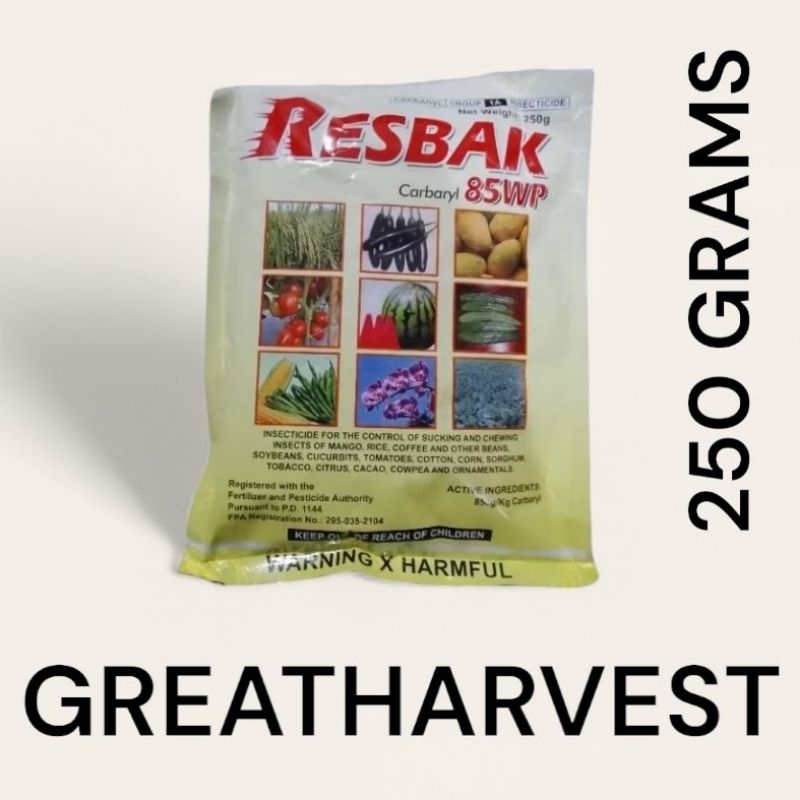RESBAK 85WP CARBARYL LIKE SEVIN(250 GRAMS) | Shopee Philippines