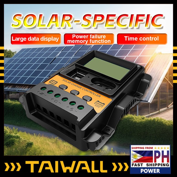 Photovoltaic Solar Controller 12V/24V with LCD Time Control and Safety ...