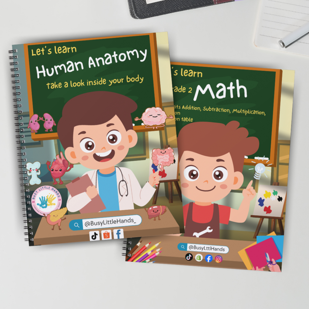 Human Anatomy Science Busy Book & Grade 2 Math Workbook Interactive ...