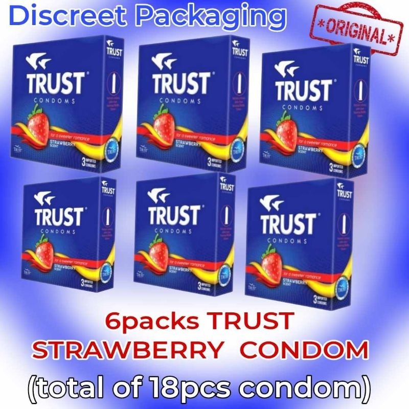 Trust Condom Strawberry 6 packs by 3s (total of 18pcs) Discreet ...