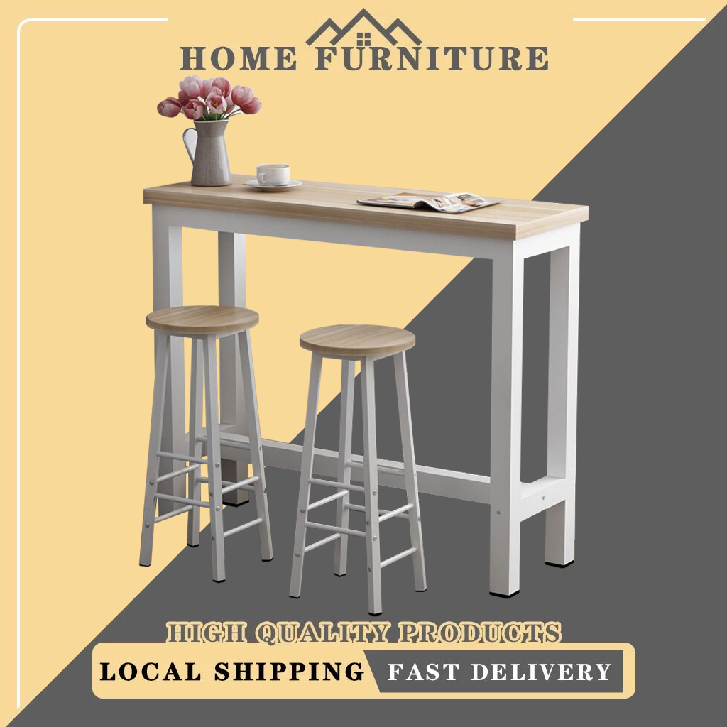 Set with chair Simple bar table 1table+2chair home kitchen balcony ...