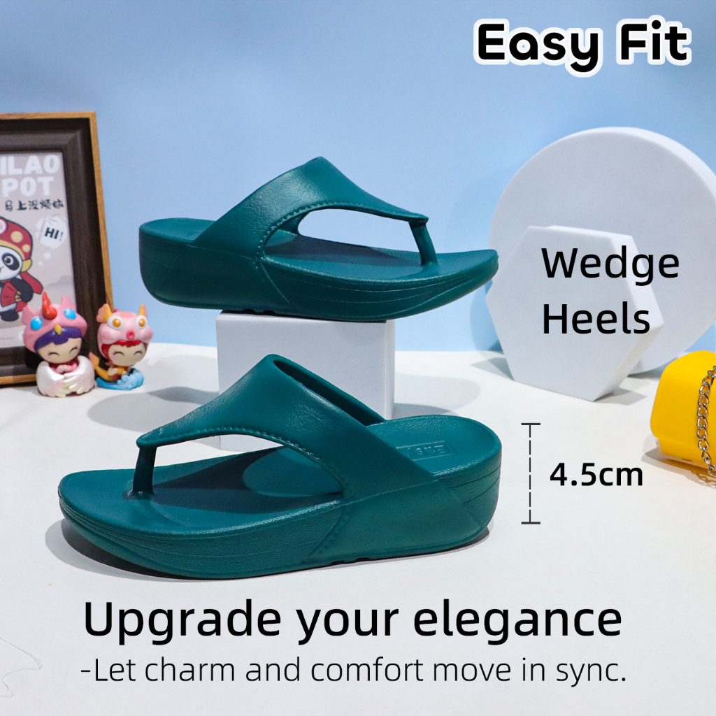Easyfit Slippers for Women Wedge Heel Relaxed Style Sandals Comfort  Multiple Colors Flip Flops