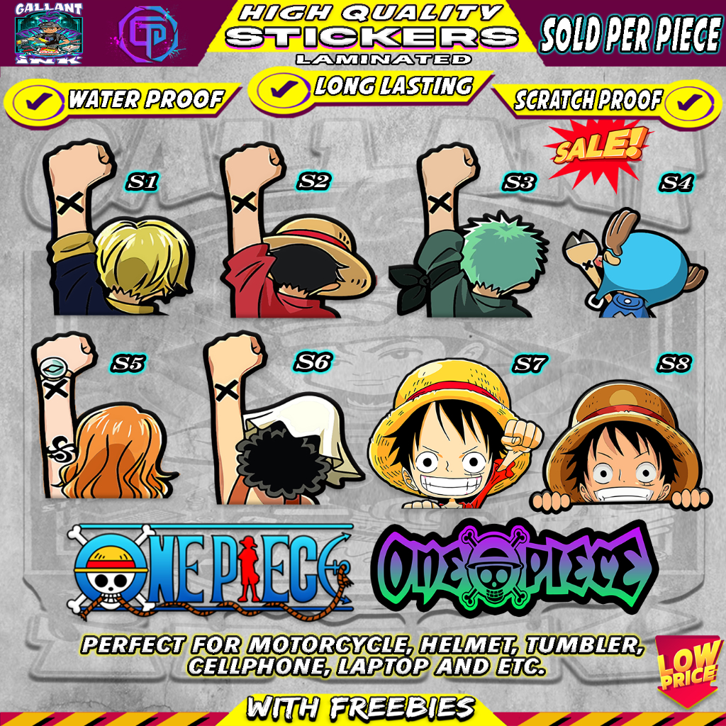 One Piece Pirates-Glossy Vinyl Stickers - Laminated & High Quality ...