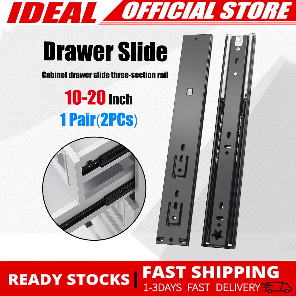 2pcs Drawer Slide Soft Close Keyboard Drawer Slide For Desk Drawer Rail ...