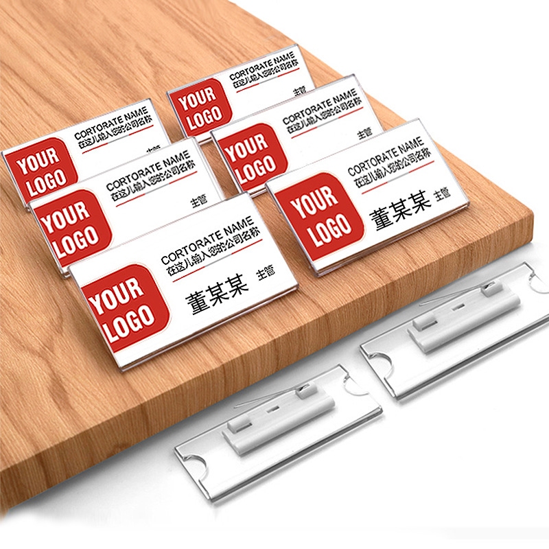 10Pcs Blank Insert Name Tag Badge Blanks Acrylic Name Plate Photo ...
