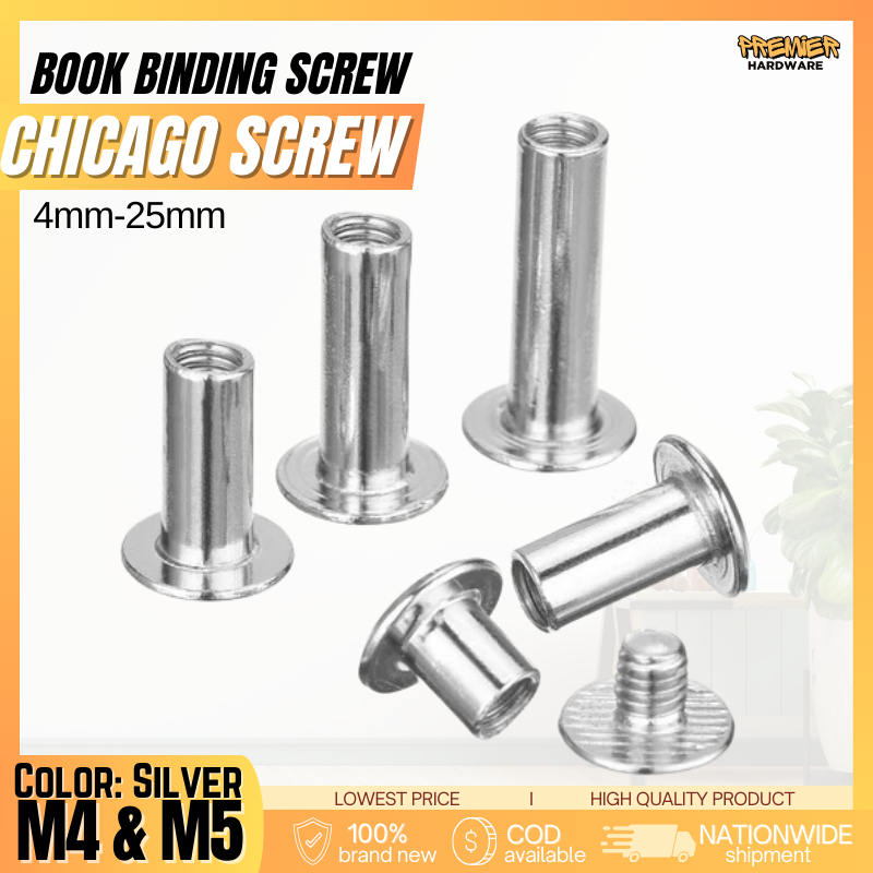 Book Binding Screw Flat Head Chicago Screw Premier Hardware | Shopee ...