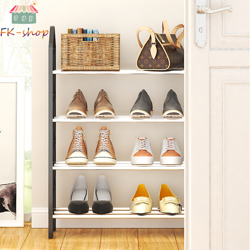 4 Layer shoe rack Tier Colored stainless steel Stackable Shoes ...
