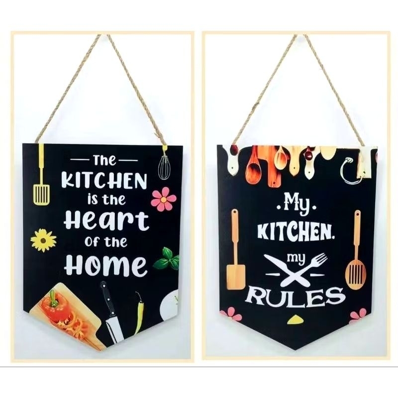 My Kitchen My Rules Vintage Wooden Wall Decor Signage Decor 35x26cm ...