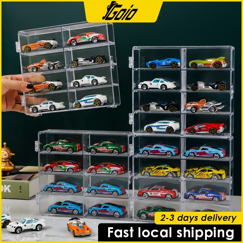 8 Slot Transparent Acrylic Case For 1/64 Diecast Model Car Storage Box ...