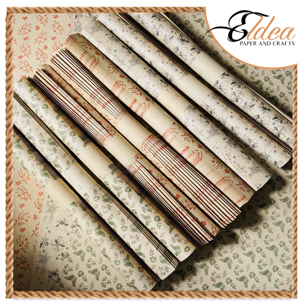 10sheets 24x36 Kraft 70gsm Cherry Blossom Butterfly Wrapper for Gift ...