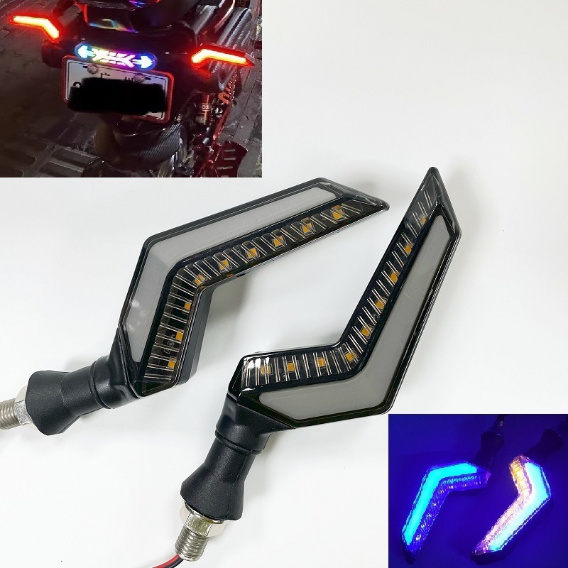 2PCS Motorcycle LED Turn Signal Lamp Sequential Flowing Flash Indicator ...
