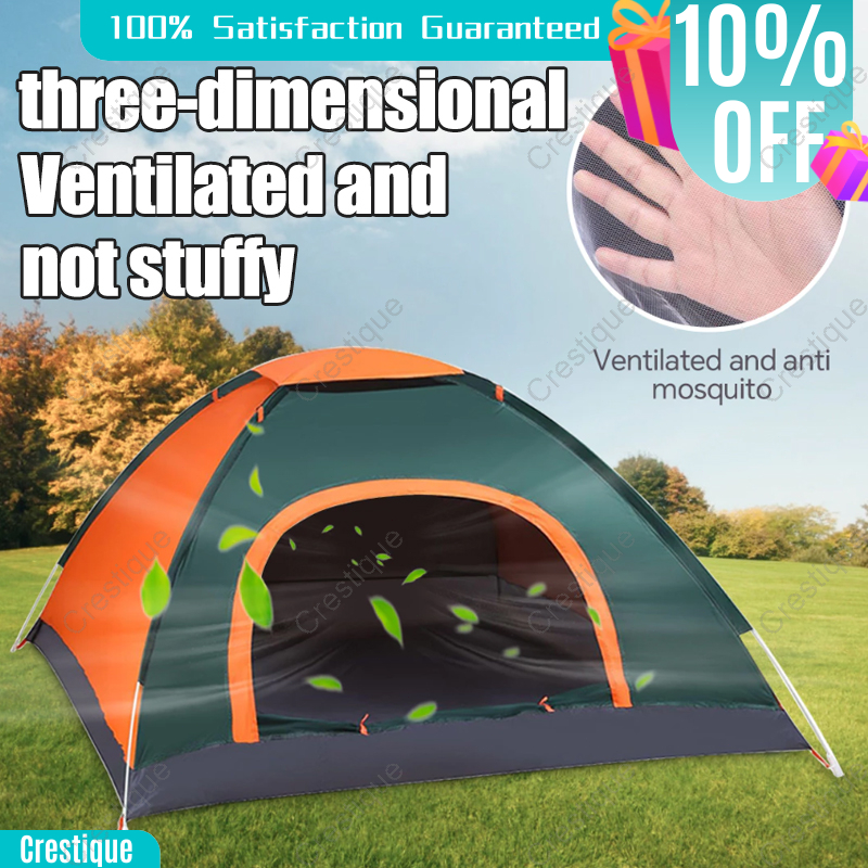 Crestique Quick Setup Tent for Camping 2 Person Lightweight Waterproof ...