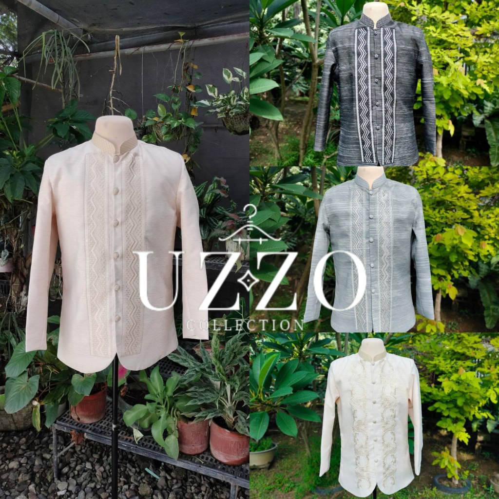 UZZO II Modern Coat Barong Tagalog for Men Piña Jusilin Fabric makapal ...