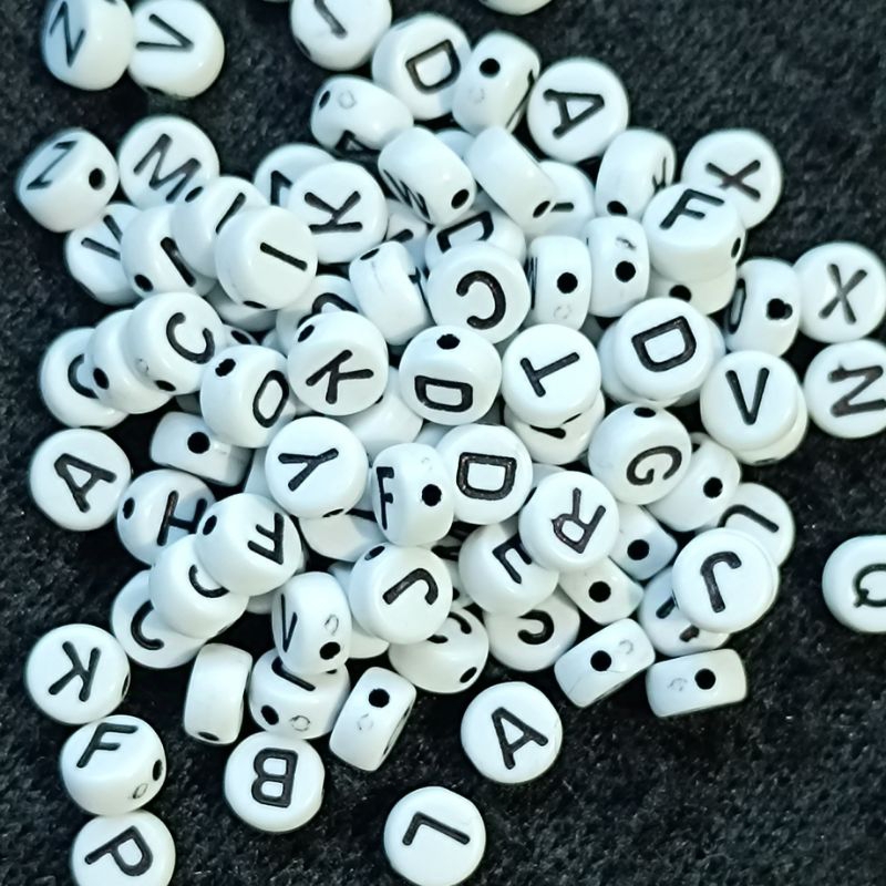 100 PCS 6MM LETTER BEADS | Shopee Philippines
