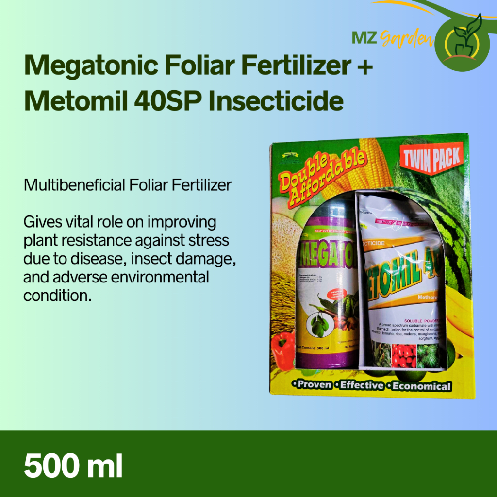 Megatonic Foliar Fertilizer 500ml + Metomil 40SP Insecticide 100grams ...