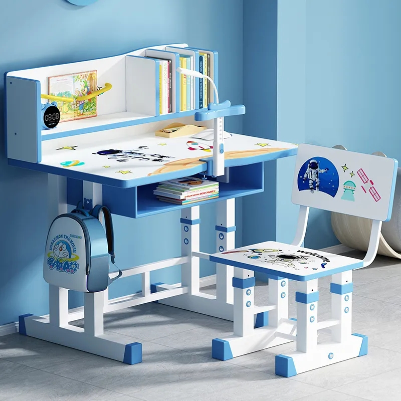 Children's Cartoon Desk Foldable Student Study Desk and Chair Set table ...