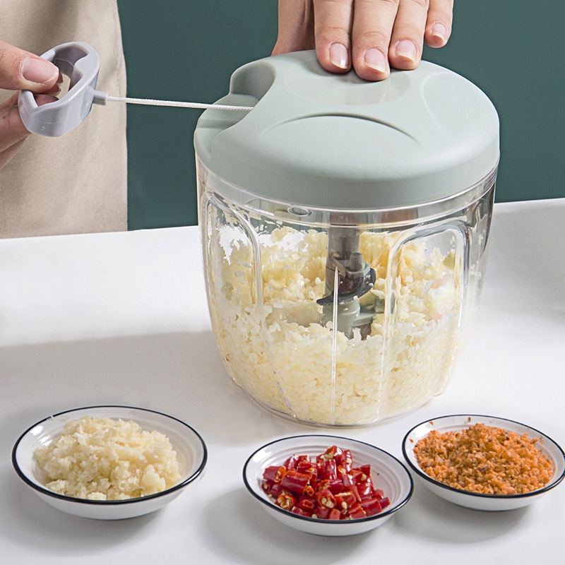 Hand Garlic Chopper Manual Kitchen Rope Food Processor With Pounding ...