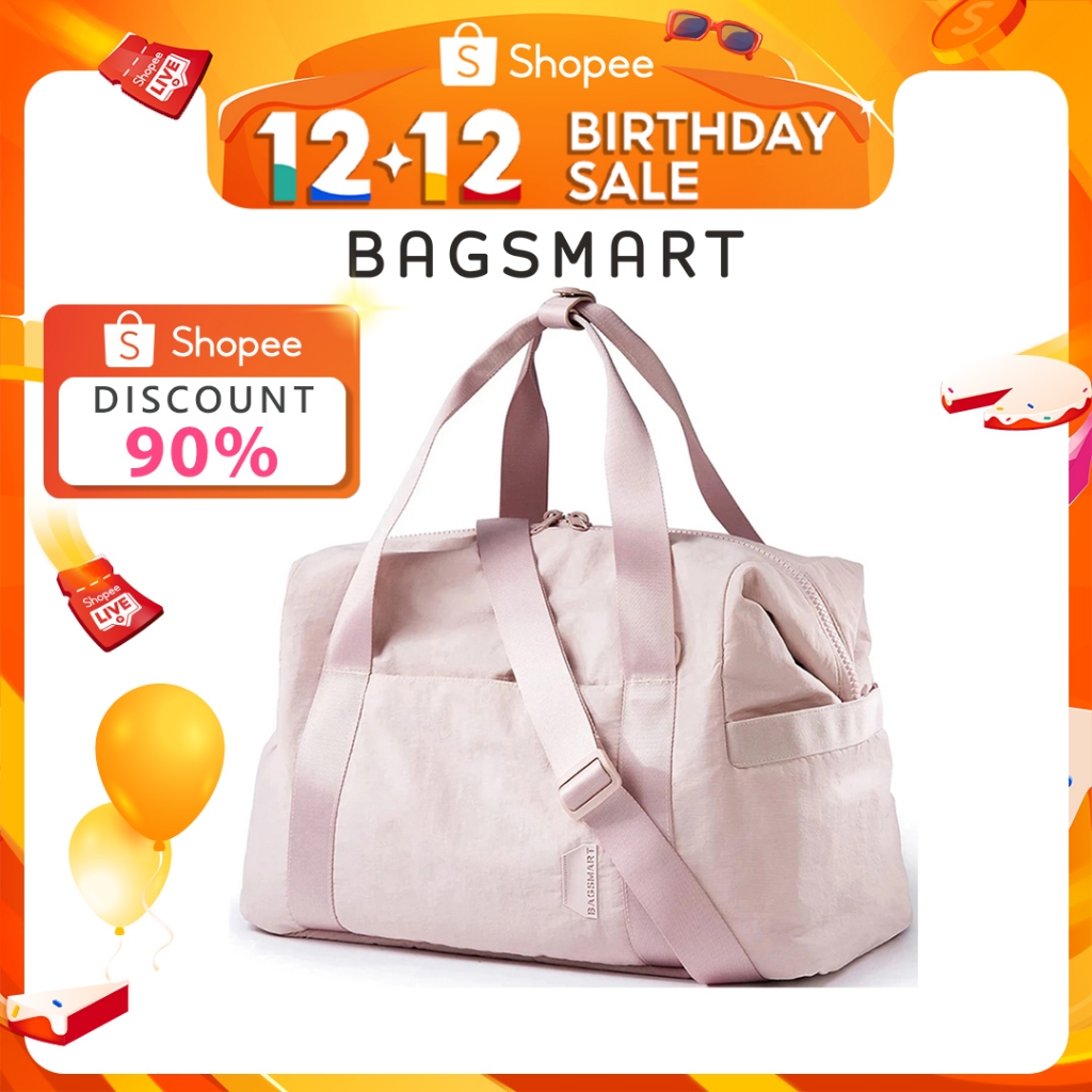 BAGSMART Travel Tote Bag Waterproof Sport Gym Bag With yoga mat buckle Large Capacity Shoulder Bag