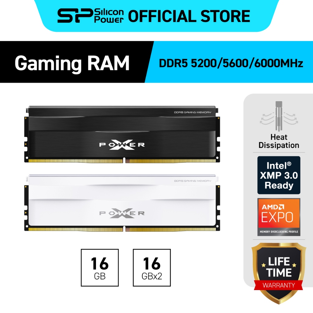 Silicon Power DDR5 PC Gaming RAM- XPOWER Zenith 16GB 6000MHz black ...