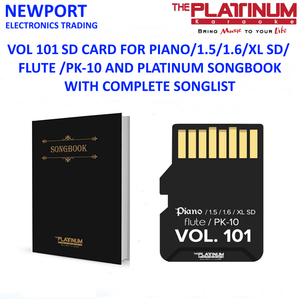 VOLUME 101 SD CARD FOR PLATINUM PIANO/ V1.5/V1.6/XL SD, FLUTE, PK-10 ...