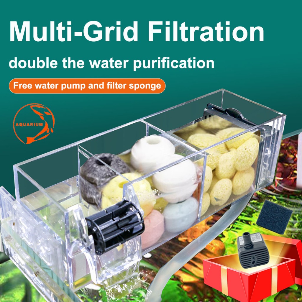 Aquarium Filter Aquarium Pump with Filter Wall-mounted Circulation ...