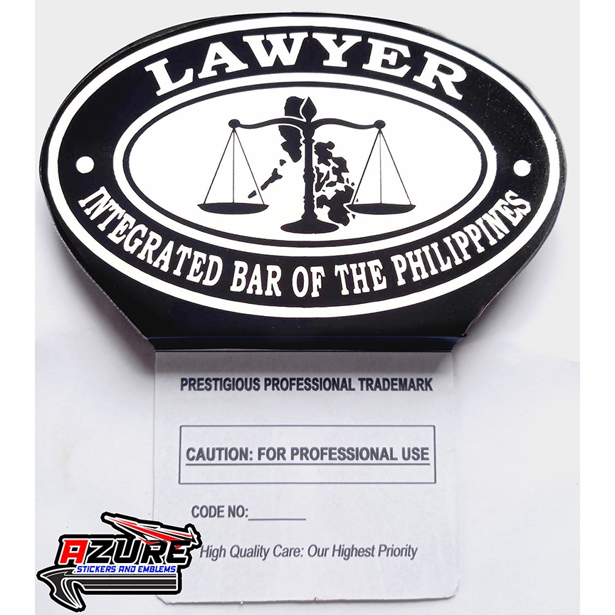Lawyer Intergrated Bar of The Philippines Metal Emblem Sticker for Car ...